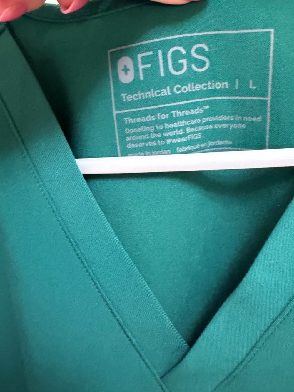 FIGS Women's V-Neck Scrub Top in Hunter Green PO # 5295 - Picture 4 of 5